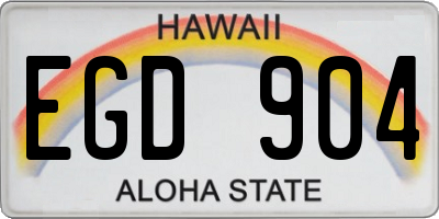 HI license plate EGD904