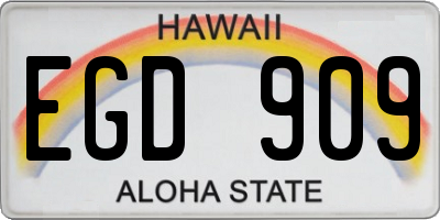 HI license plate EGD909