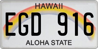 HI license plate EGD916