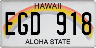 HI license plate EGD918