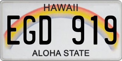 HI license plate EGD919