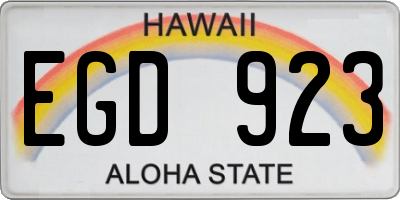 HI license plate EGD923