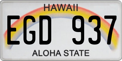 HI license plate EGD937