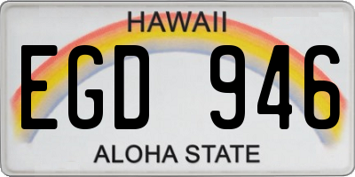 HI license plate EGD946