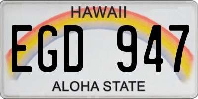 HI license plate EGD947