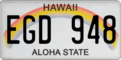 HI license plate EGD948