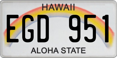 HI license plate EGD951