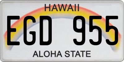 HI license plate EGD955