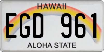 HI license plate EGD961