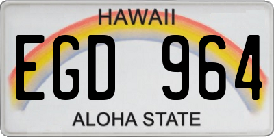 HI license plate EGD964