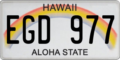 HI license plate EGD977