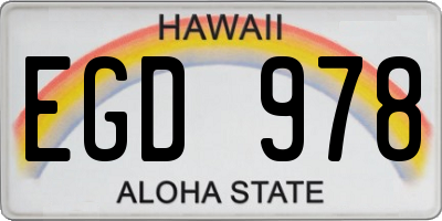 HI license plate EGD978