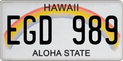 HI license plate EGD989