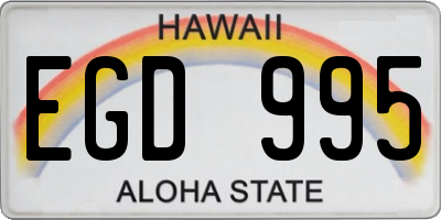 HI license plate EGD995