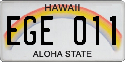 HI license plate EGE011