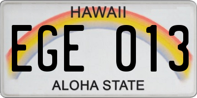 HI license plate EGE013