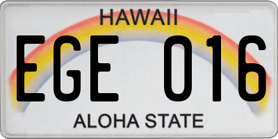 HI license plate EGE016