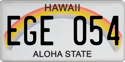 HI license plate EGE054