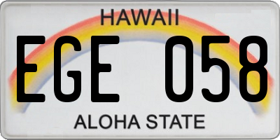 HI license plate EGE058