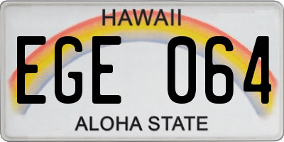 HI license plate EGE064