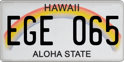 HI license plate EGE065