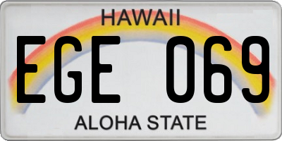 HI license plate EGE069