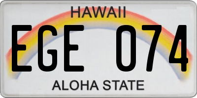 HI license plate EGE074