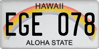 HI license plate EGE078