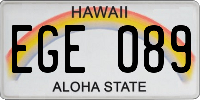 HI license plate EGE089