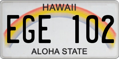 HI license plate EGE102