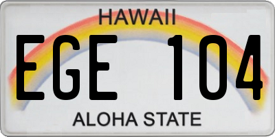 HI license plate EGE104