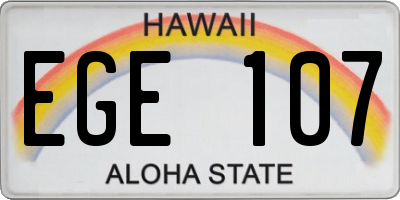 HI license plate EGE107