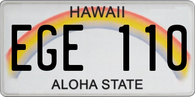 HI license plate EGE110