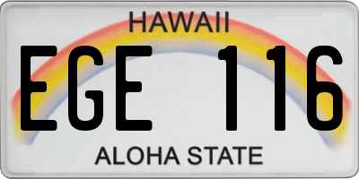 HI license plate EGE116