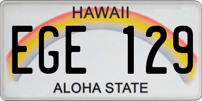 HI license plate EGE129