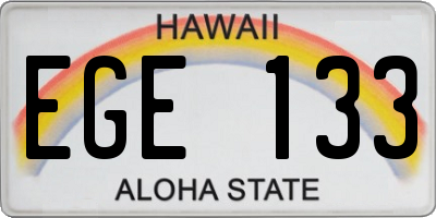 HI license plate EGE133