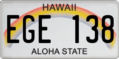 HI license plate EGE138