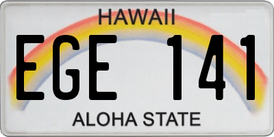 HI license plate EGE141