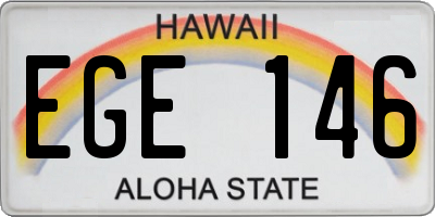 HI license plate EGE146