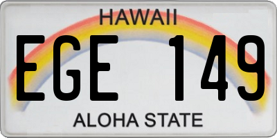HI license plate EGE149
