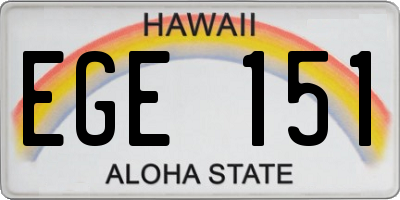 HI license plate EGE151