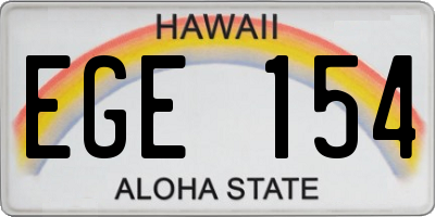 HI license plate EGE154