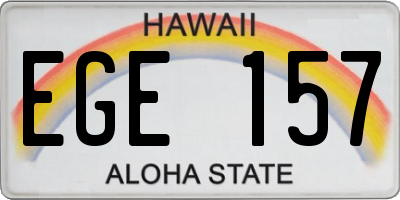 HI license plate EGE157