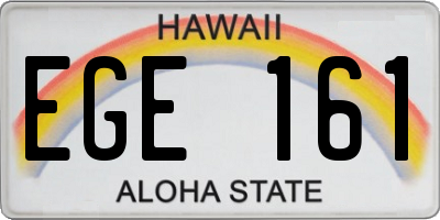 HI license plate EGE161