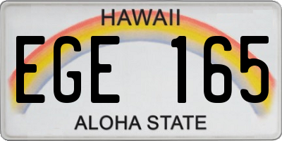 HI license plate EGE165