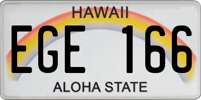 HI license plate EGE166