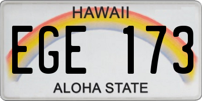 HI license plate EGE173