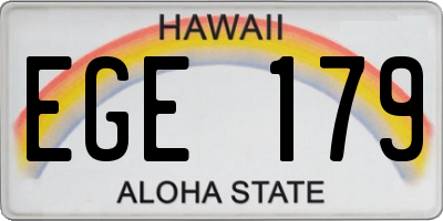 HI license plate EGE179