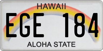 HI license plate EGE184