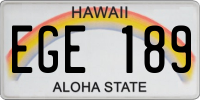 HI license plate EGE189